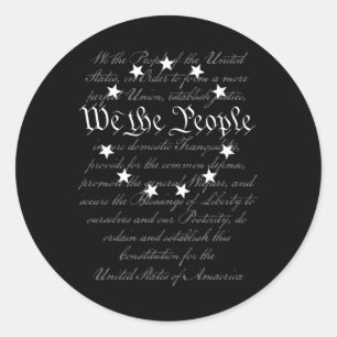 We The People Preamble Us Constitution 4th Of July Classic Round Sticker