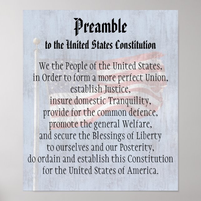 We the People, Preamble US Constitution Classroom Poster (Front)