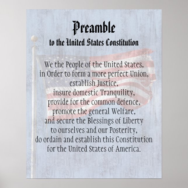 We the People, Preamble US Constitution Classroom Poster (Front)
