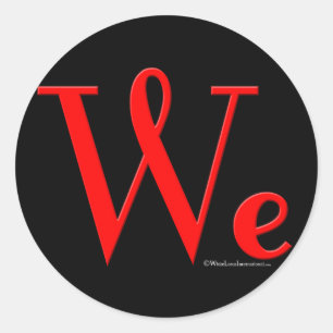 We The People Round Logo Black Sticker