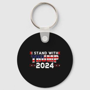 We The People Stand With Donald Trump 2024 America Key Ring