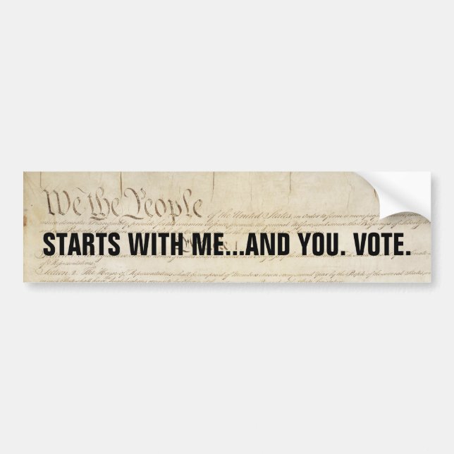 We the People Starts with Me and You Constitution Bumper Sticker (Front)