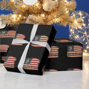 We The People Trump 45 47 Distressed Vintage Flag Wrapping Paper