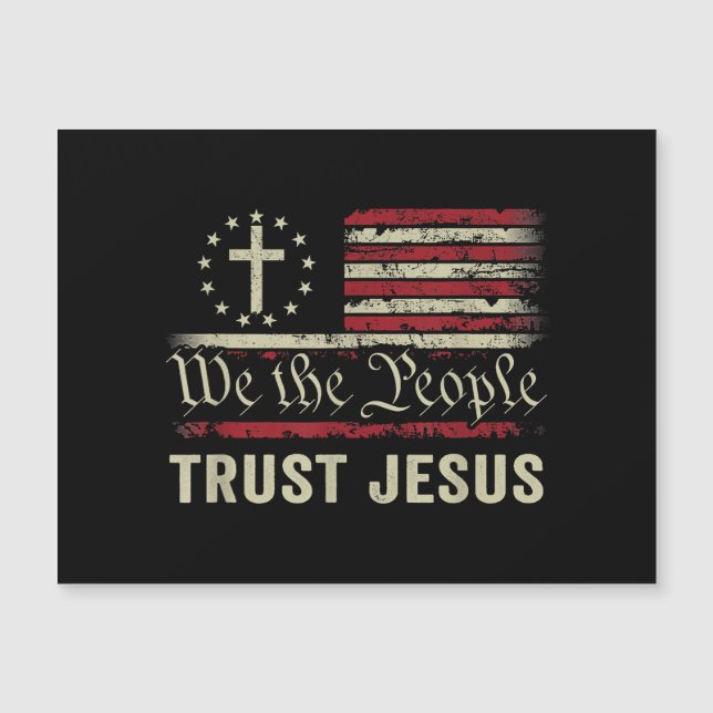 We The People Trust Jesus - USA Flag Christian Pat (Front)