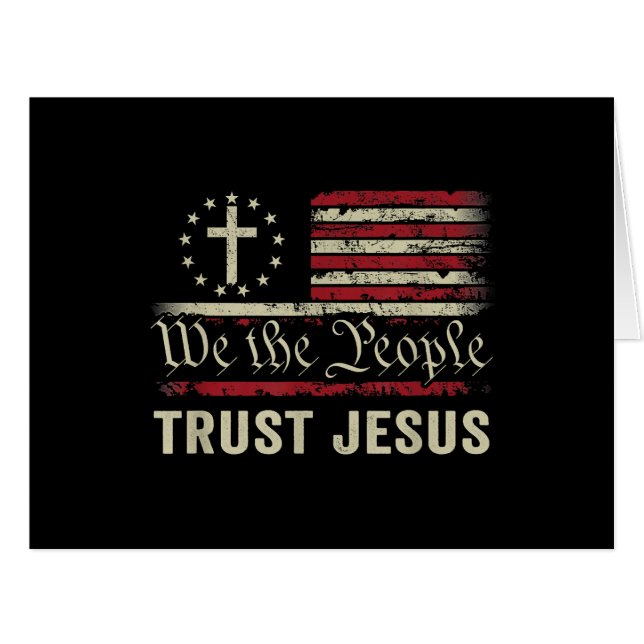 We The People Trust Jesus - USA Flag Christian Pat (Front Horizontal)