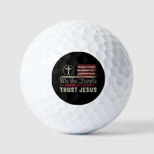 We The People Trust Jesus - USA Flag Christian Pat Golf Balls