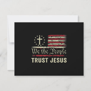 We The People Trust Jesus - USA Flag Christian Pat RSVP Card