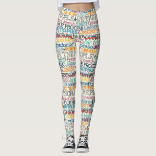 we the people typography leggings