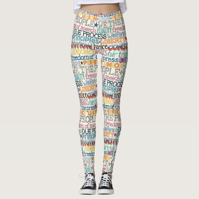 we the people typography leggings (Front)
