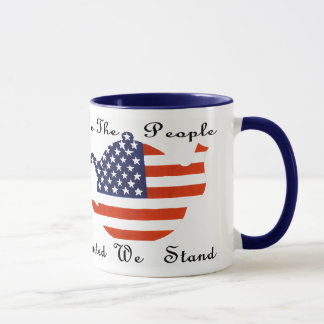 We The People United We Stand Ringer Tea Party Mug