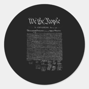 We the people _ us declaration of independence classic round sticker