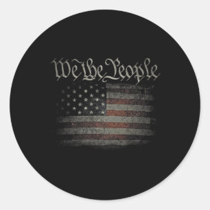 We The People Usa Flag 4th Of July Us Distressed G Classic Round Sticker