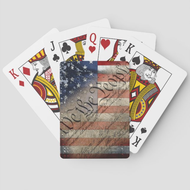 We The People Vintage  American Flag Playing Cards (Back)