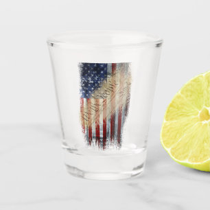 WE THE PEOPLE Vintage American Flag Shot Glass