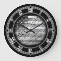 We The People Vintage American Flag Wall Clock