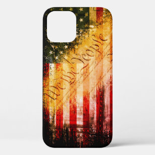 WE THE PEOPLE Vintage Retro Rock American Flag iPhone 12 Pro Case