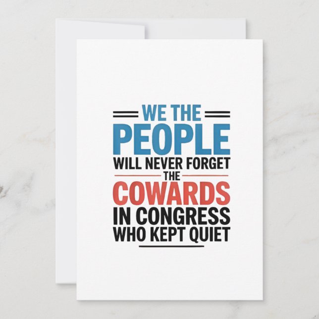 We the People Will Never Forget the Cowards  Save The Date (Front)