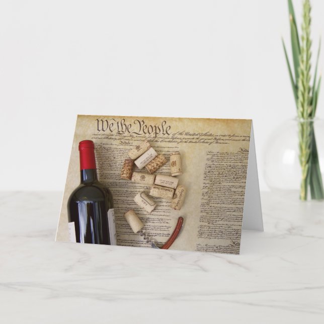 We The People Wine Greeting Card! Card (Front)