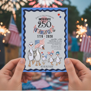 We The Silly Geese 250th Funny Celebration Invitation