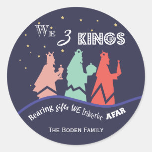 We Three Kings   Blue Holiday Stickers