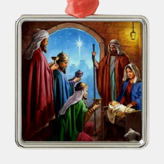 We Three Kings Nativity Metal Ornament