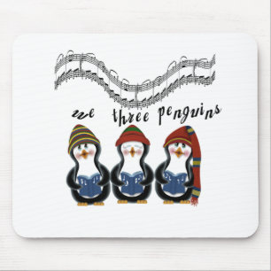 We Three Penguins Holiday Tshirts and Gifts Mouse Pad