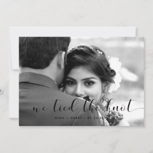 We tied the knot Elegant design photo card
