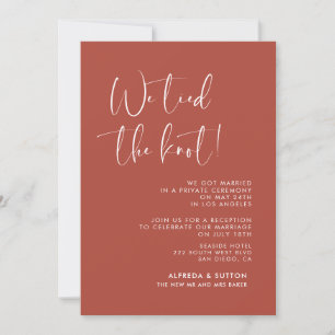 We tied the knot Elegant & modern terracotta card