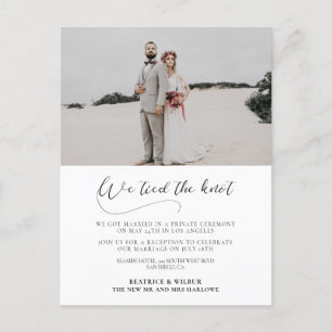We tied the knot Elegant romantic announcement Postcard