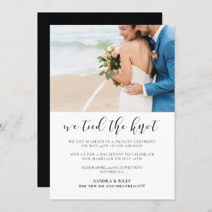 We tied the knot Elegant wedding announcement