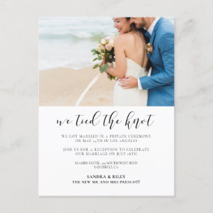 We tied the knot Elegant wedding announcement Postcard