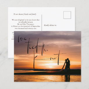We Tied the Knot Elopement Announcement Photo Postcard