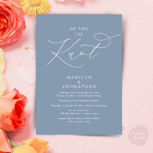 We tied the knot, Elopement Reception Dinner Invitation