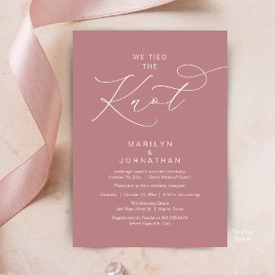 We tied the knot, Elopement Reception Dinner Invitation