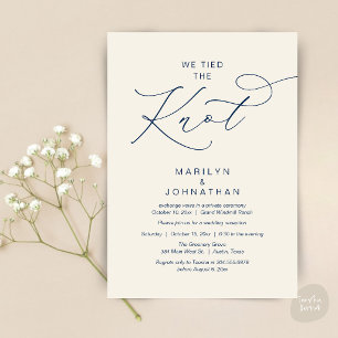 We tied the knot, Elopement Reception Dinner Invitation