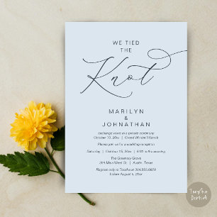 We tied the knot, Elopement Reception Dinner Invitation