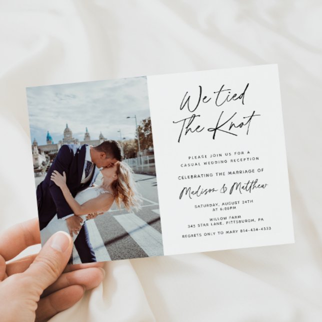 We Tied The Knot Elopement / Wedding Reception Invitation (Creator Uploaded)