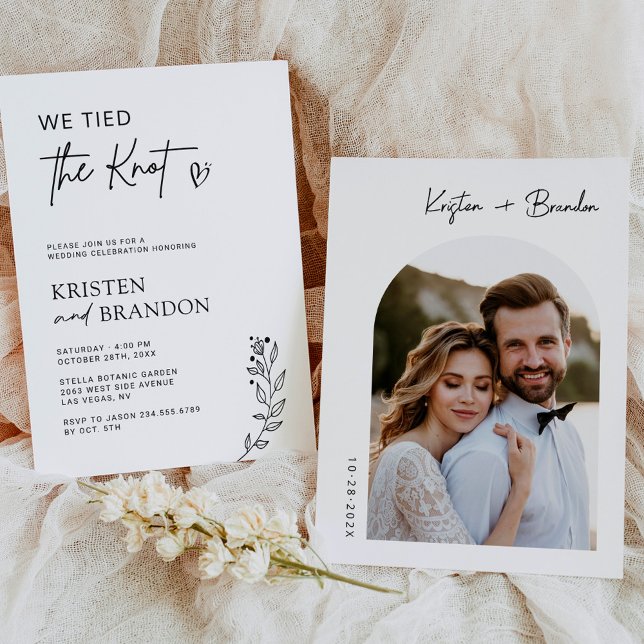 We Tied the Knot Minimalist Photo Wedding Invitation (Creator Uploaded)