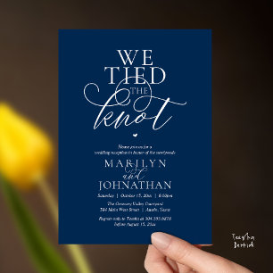 We Tied The Knot, Modern Classy Wedding Reception Invitation