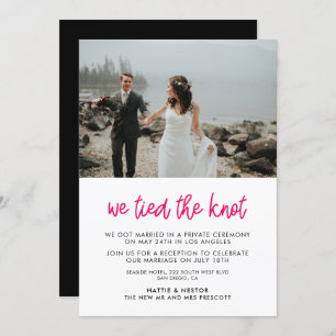 We tied the knot Modern photo announcement