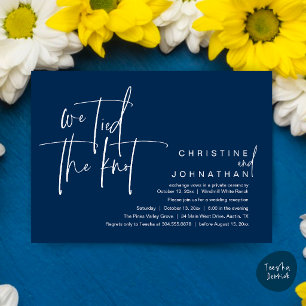 We tied the knot, Modern wedding reception Invitation