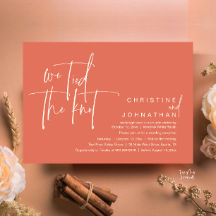 We tied the knot, Modern wedding reception Invitation