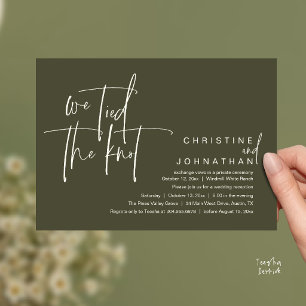 We tied the knot, Modern wedding reception Invitation