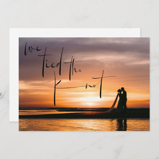 We Tied the Knot Photo Elopement Announcement (Front/Back)