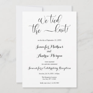 We Tied the Knot   Photo Wedding Reception Invitation