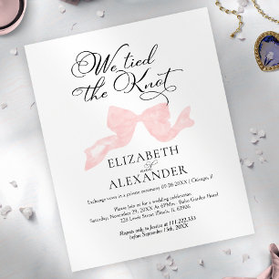 We Tied The Knot   Pink Bow Wedding Elopement