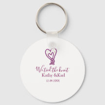 We tied the knot pink heart knots name date romant