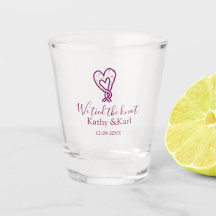 We tied the knot pink heart knots name date romant