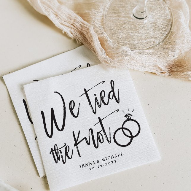 We Tied the Knot | Post-Nuptial Party Script Napkin (Creator Uploaded)