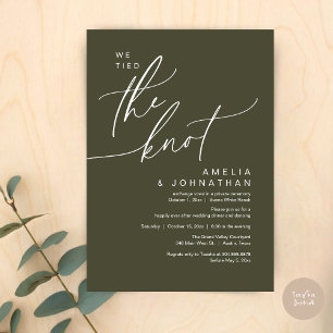 We tied the knot, Romantic Wedding Dinner Party Invitation